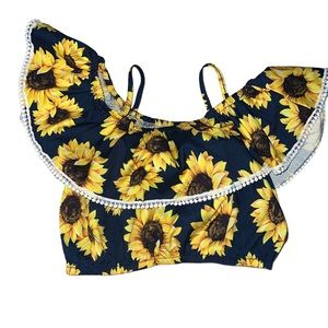 Girls SHEIN 🌻 Sunflower Crop Top